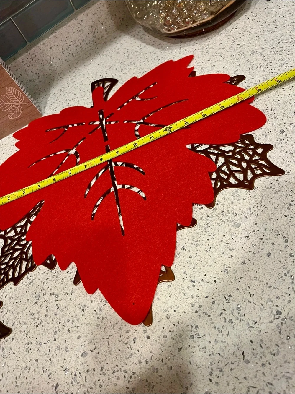Dark Orange/ Copper Fall Leaf Placemats (2) - Seasonal Home Holiday Decor